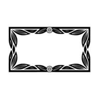 Elegant Black Floral Frame on White Background - Decorative Element vector