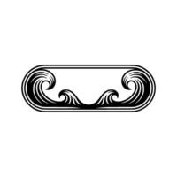 Decorative Wave Frame , Black and White, Minimalist Style vector