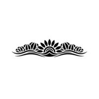 Abstract Floral Silhouette Border on White, Minimalist Element vector