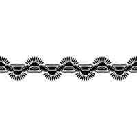 Decorative Border Pattern Floral Motif in Black, Clean vector