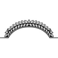Elegant Black Laurel Wreath Frame, Minimalist on White Background vector