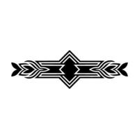 Geometric Black Ornamental Element on White Background vector