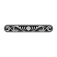 Elegant Black Scrollwork Border with Seashell Motif vector