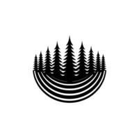 Minimalist Forest Black Trees on White Background. Nature-Inspired vector