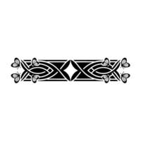 Ornamental Border with Butterflies in Celtic Knot Style, Black and White vector