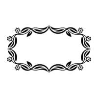 Elegant Floral Frame, Minimalist Black and White , Space for Text vector