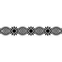 Black Floral Border on White Decorative Pattern vector