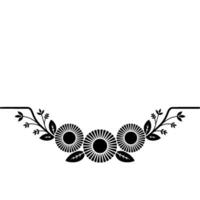 Minimalist Floral Border , Black and White, Abstract, Decorative Element vector