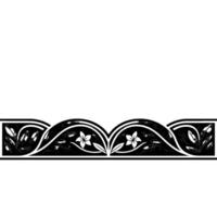 Art Nouveau Floral Border in Grayscale, Elegant Element vector