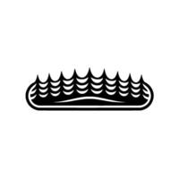 Abstract Wave Crest Minimalist Black White Symbol vector