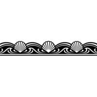 Stylized Black White Seashell Wave Border Element vector