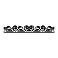 Decorative Black Swirl Border on White Elegant Element vector