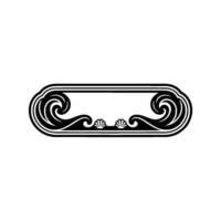 Elegant Wave and Shell Frame , Black White, Decorative, Minimalist vector