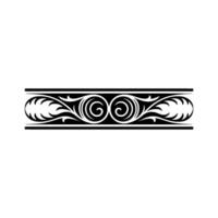 Elegant Decorative Border Black Scrollwork on White vector