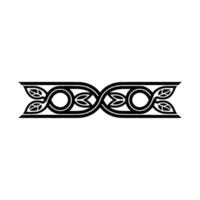 Elegant Black Celtic Border with Leaves on a Neutral Background vector