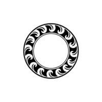 Elegant Black Circle with Ornate Swirls on White Background vector