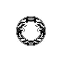Ornate Circular Frame in Art Nouveau Style, Minimalist vector