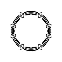 Elegant Black White Circular Frame - Geometric Decorative Element vector