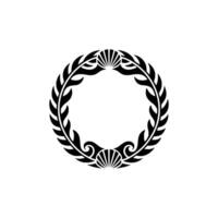Elegant Black Laurel Wreath Frame on Light Background vector