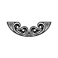 Elegant Black Swirl Pattern Element on White, Decorative Flourish, Isolated vector