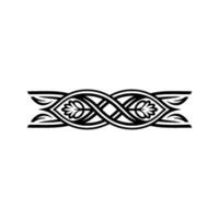 Ornate Black Celtic Border Element on White Background, Decorative vector