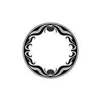 Art Nouveau Frame Elegant Black White Circular on Gray Background vector