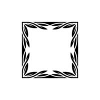 Elegant Black Leaf Frame on Light Gray Background vector