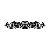 Elegant Black Wave Shell Ornament vector