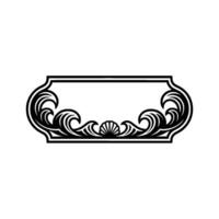 Elegant Black and White Oceanic Frame , Decorative Border Element vector