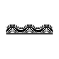 Decorative Wave Border Art Deco, Black White, Illustration vector