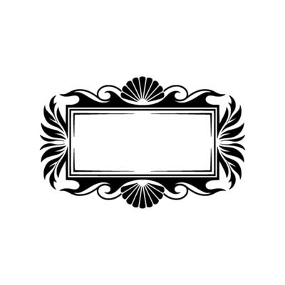Elegant Black White Decorative Frame - Blank Space for Text, Vintage Style