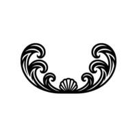 Elegant Art Deco Swirls and Seashell Motif on White Background vector