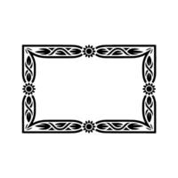Ornate Black Frame with Floral and Leaf Details, Elegant Element vector