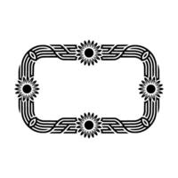 Floral Frame , Elegant Black and White, Decorative Element, Invitation Border vector