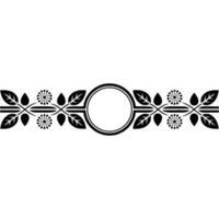 Decorative Floral Border with Circular Frame - Illustration vector