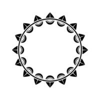 Geometric Mandala , Black and White Circular Frame vector