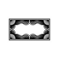 Art Deco Frame , Black and White Border, Element, Clean Lines vector