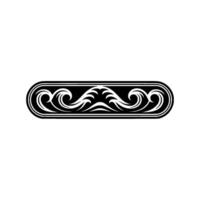 Black and White Decorative Border Element on White Background vector