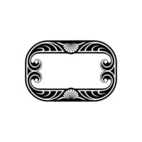 Art Nouveau Oval Frame , Black and White, Elegant Invitation Element vector