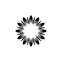 Minimalist Sunflower in Black and White vector