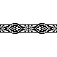 Elegant Floral- Border Black and White Ornament vector
