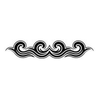 Black Wave Border, Minimalist Ocean Element for vector