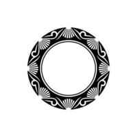 Black White Circular Decorative Border, Minimalist Element vector