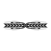 Decorative Black Wheat Element on White Background vector