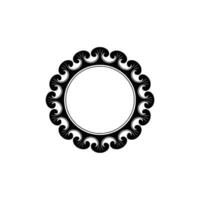 Elegant Round Decorative Frame, Black on White, , Minimalist vector