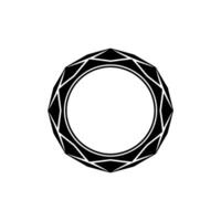Geometric Ring in Minimalist Style, Black on White, Elegant vector
