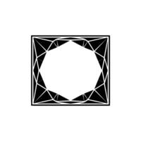 Geometric Black and White Frame, Abstract Modern vector