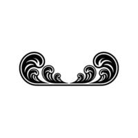 Black and White Wave Ornament, Decorative Element vector