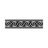Geometric Greek Key Border Pattern, Black White vector