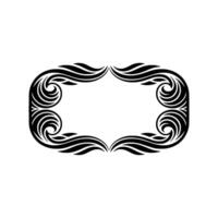 Elegant Ornate Black Frame on White Background - Element vector